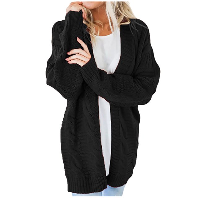 CEHVOM Women's Soild Knit Cardigans Loose Slouchy Oversized Wrap Chunky Sweaters Coat