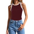 thumbnail image 1 of HBFAGFB Débardeurs pour Femmes Mode Col Rond Sans Manches Hauts Ajustés Légers Gilet Polyvalent RD1 Taille P, 1 of 4