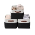 thumbnail image 1 of DECOMOMO Grand Panier de Rangement Bacs de Rangement en Tissu, Ensemble de 3, Noir et Blanc, 1 of 7