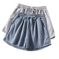 thumbnail image 1 of Diufon 2pc Womens Yoga Shorts Solid Color Shorts Elastic Waist Drawstring Athletic Shorts with Pockets, 1 of 4