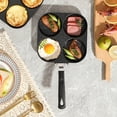 thumbnail image 1 of 4-Hole Nonstick Pancake and Burger Frying Pan, Cast Iron Griddle for Breakfast, Even Heat Distribution, Easy Clean, Ergonomic Handle, 1 of 4