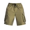 thumbnail image 3 of jsaierl Men's Drawstring Cargo Shorts Multi-Pocket Workwear Shorts Loose Fit Jogging Athletic Five-Inch Pants, 3 of 9