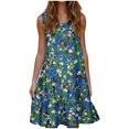 thumbnail image 2 of Ovzne Robes d'Été pour Femmes 2025 Robe d'Été Mode Vacances Été Couleur Unie Sans Manches Fête Plage Robe Printemps Imprimée Liquidation, 2 of 6