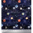 thumbnail image 1 of Soimoi Silk Fabric Planet Galaxy Decor Fabric Printed Yard 42 Inch Wide, 1 of 3