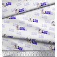 thumbnail image 2 of Soimoi Blue Silk Fabric Be Smart Dont Start Text Print Fabric by the Yard 42 Inch Wide, 2 of 2