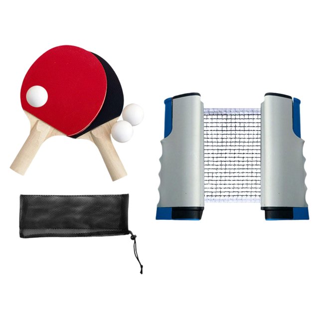 S SERENABLE Pong Paddles Set Accessories Retractable Net for Home Gym Sports Travel Grey