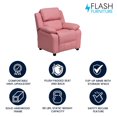 thumbnail image 4 of Deluxe Padded Contemporary Pink Vinyl Kids Recliner with Storage Arms, 4 of 9
