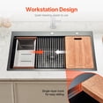 thumbnail image 4 of VEVOR 33" Kitchen Sink Top Mount Single Bowl Drop-In Basin Stainless Steel Black, 4 of 9
