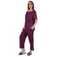 thumbnail image 3 of Inkmeso Ensemble de Pyjama à Manches Courtes pour Femmes, T-Shirt Henley et Ensemble de Vêtements de Nuit, 3 of 7