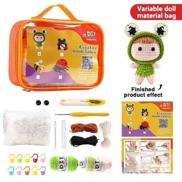 YOPTOP Crochet Kit for Beginners Crochet Animals Kit for Adult Knitting Starter Kit for Kids Crochet Starter Kit for Beginners,e
