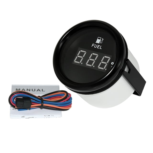 Red Backlight 52mm Digital Fuel Level Gauge Oil Tank Level Indicator Meter For 0-190ohm Fuel Level Sensor100mm 150mm 200mm 250mm ,Easy to Install