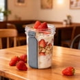 thumbnail image 3 of Glass&Bottle Yogurt Cups With Lids And Spoons for Overnight Oats Containers 28 Oz Reusable Breakfast Cereal Yogurt Cups with Topping Compartment— Kitchen Storage, 3 of 3