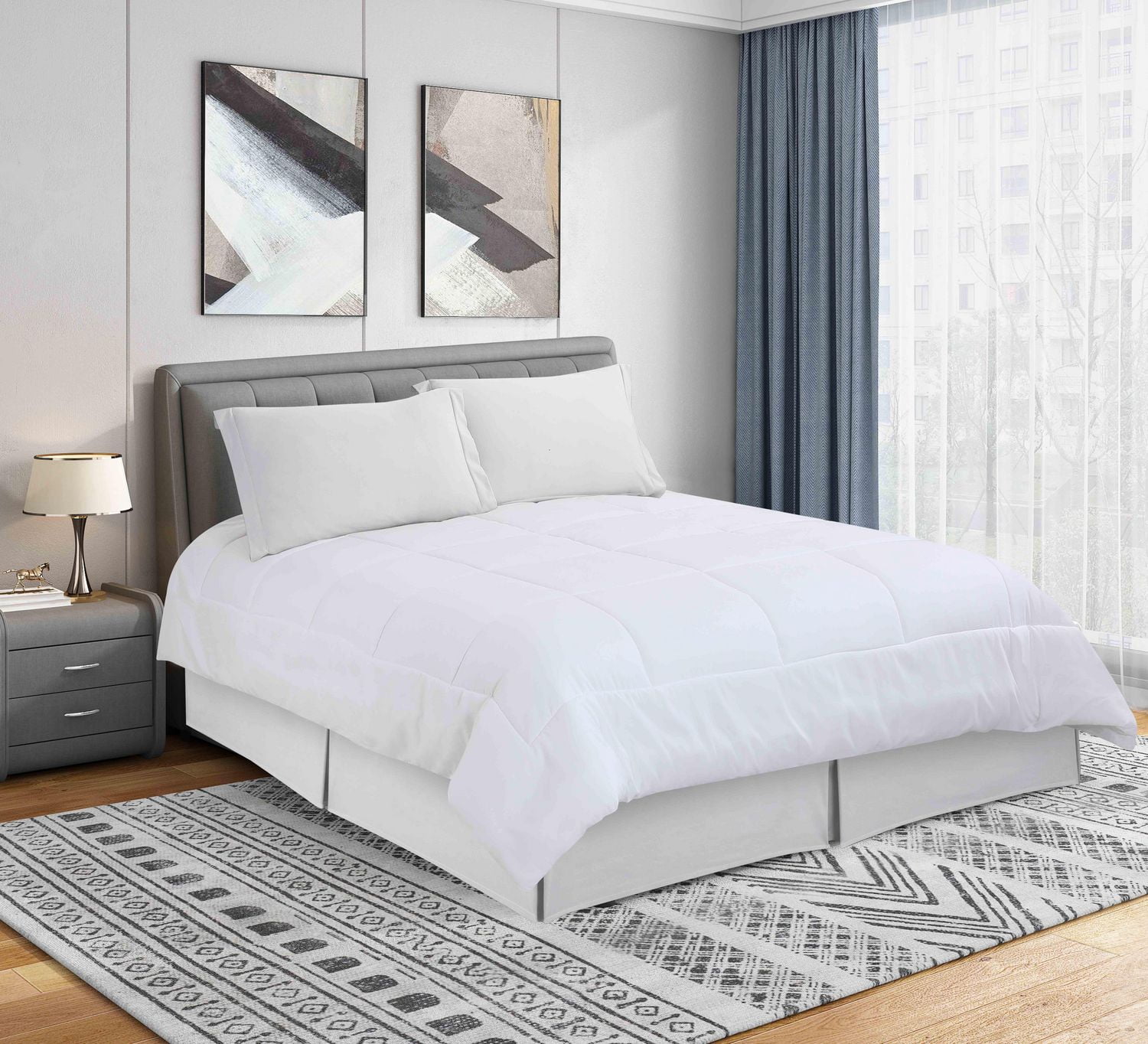 Jupe de Lit de Microfiber Super Doux