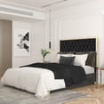 thumbnail image 4 of Contemporary Velvet and Metal 60" Queen Bed - Black and Gold, 4 of 7
