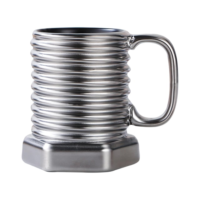 simhoa bhuuno 301-400ml Coffee Mugs Screw Shape Industrial Style Teacup Collection for Silver