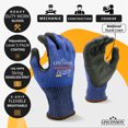 thumbnail image 2 of LINCONSON 3 Pack Level 5 Cut Resistant Safety Performance Series Construction Mechanic PU Work Gloves Thumb Double Reinforced (Medium,Blue), 2 of 3