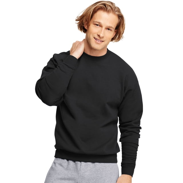 Hanes Chandail Molletonné à Col Rond ComfortBlend EcoSmart pour Hommes - Meilleur Vendeur, L, Noir