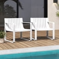 thumbnail image 4 of Costway Ensemble de 4 Chaises de Patio Fauteuils d'Extérieur en Plastique Résistants aux Intempéries Blanc, 4 of 9