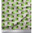 thumbnail image 1 of Soimoi Green Modal Satin Fabric Monitor & Bossy Girl Decor Fabric Printed Yard 42 Inch Wide, 1 of 3