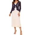 thumbnail image 2 of INSPIRE CHIC Women's Floral Lace Cardigans Tie Front Ruffled Hem Sheer Crop Bolero Shrug S Purple, 2 of 6