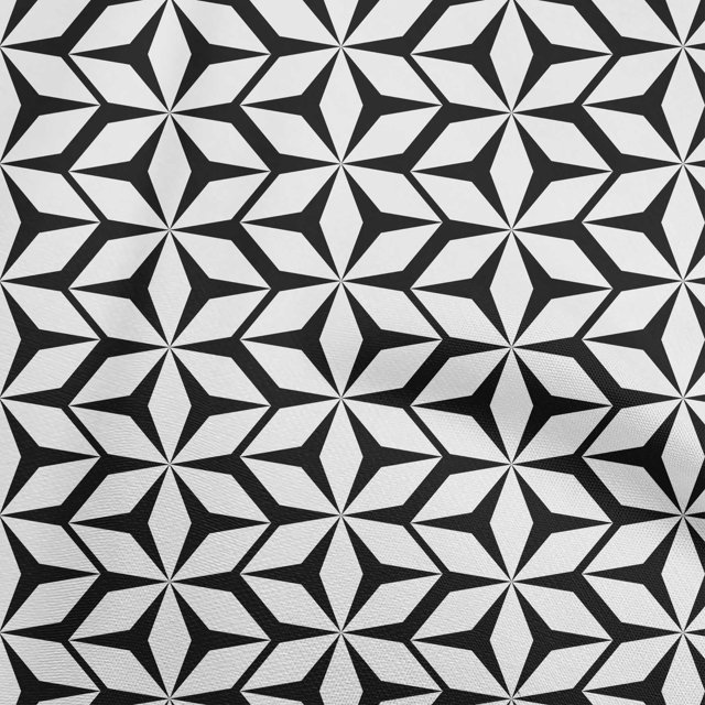oneOone Georgette Viscose White Fabric Geometric Craft Projects Decor Fabric Printed By The Yard 42 Inch Wide