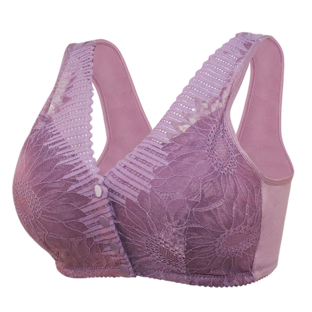 Clearance Sale 2025 Intimates Women's Adjustable Sports Front Closure Extra-Elastic Breathable Lace Trim Bra