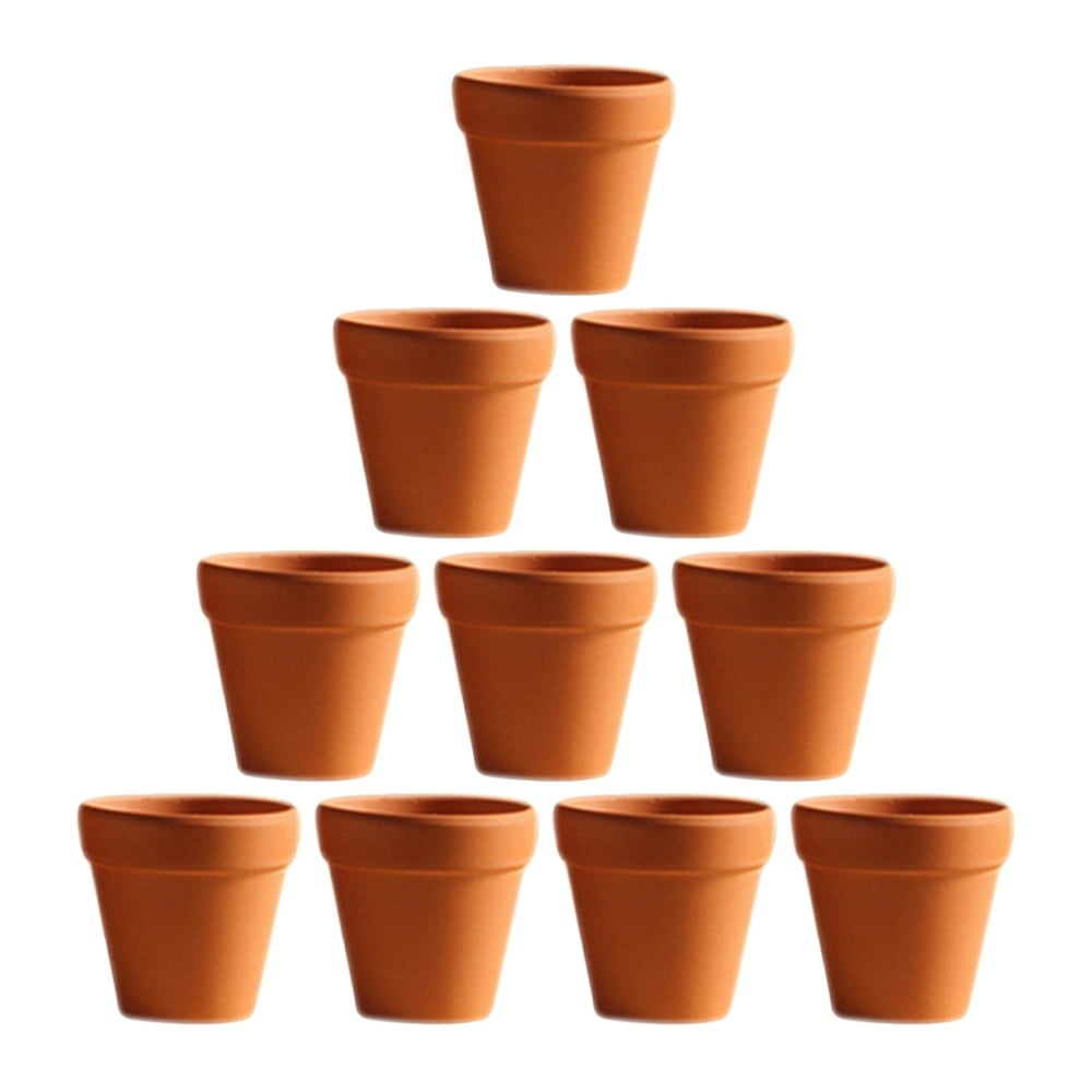 10Pcs 3x3cm Small Mini Terracotta Pot Clay Ceramic Pottery Planter Cactus Flower Pots Succulent Nursery Pots Great for Plants Crafts Wedding Favor