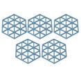 thumbnail image 1 of 5pc Silicone Hexageon Set Plat d'Isolation Thermique Tasse Bol Tapis pour Table à Manger Bleu, 1 of 12