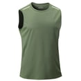 thumbnail image 1 of SROBPTY Haut d'Été pour Hommes, Chemises Sans Manches pour Hommes, Débardeur Sport Sans Manches Uni à Enfiler à Col Rond pour Hommes, Mode Décontractée, Vert, G, 1 of 5