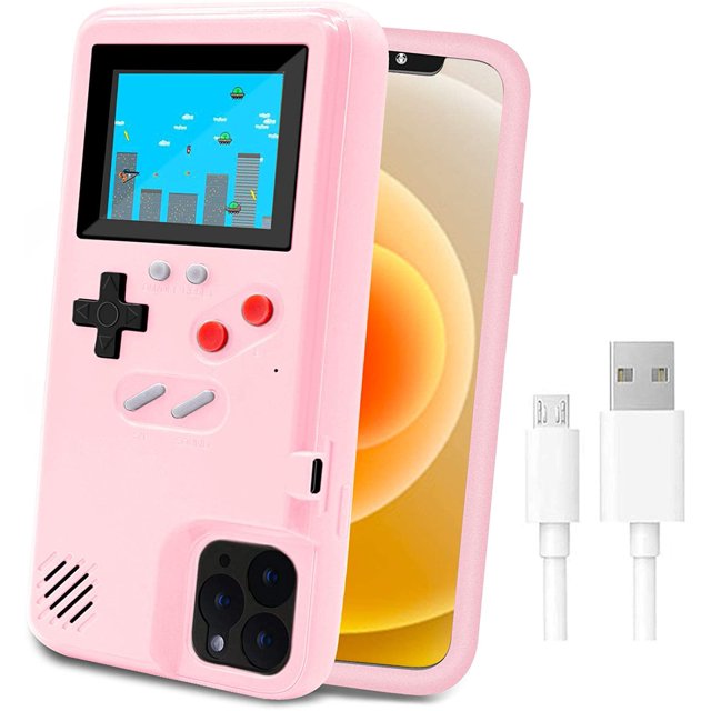 Étui de Console de Jeu pour iPhone, Étui de Protection Rétro Auto-Alimentée avec 36 Petits Jeux, Écran Couleur, Étui de Jeu Vidéo Antichoc pour iPhone 11 Pro Max