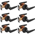thumbnail image 1 of of Lever Keyed Entry Door Lever Handle Lock Universal Door Knob Hardware Nickel Brushed Color (MRCA), 1 of 5
