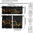 thumbnail image 3 of Marble Texture Valances Set for Kitchen, Black and Gold Abstract Marble Home Decor Rod Pocket Window Drapes for Kitchen Living Room Dining Room Office 52x18 Inch + 27x36 Inch X 2, 3 of 5