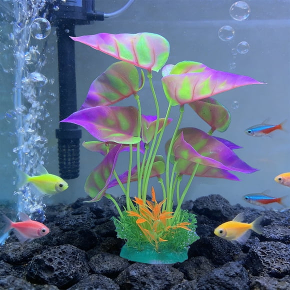 Yeciiwht 2pc Artificial Aquarium Plants Set - Fake Seaweed Fish Tanks Decor, Safe for Freshwater & Saltwater Aquariums