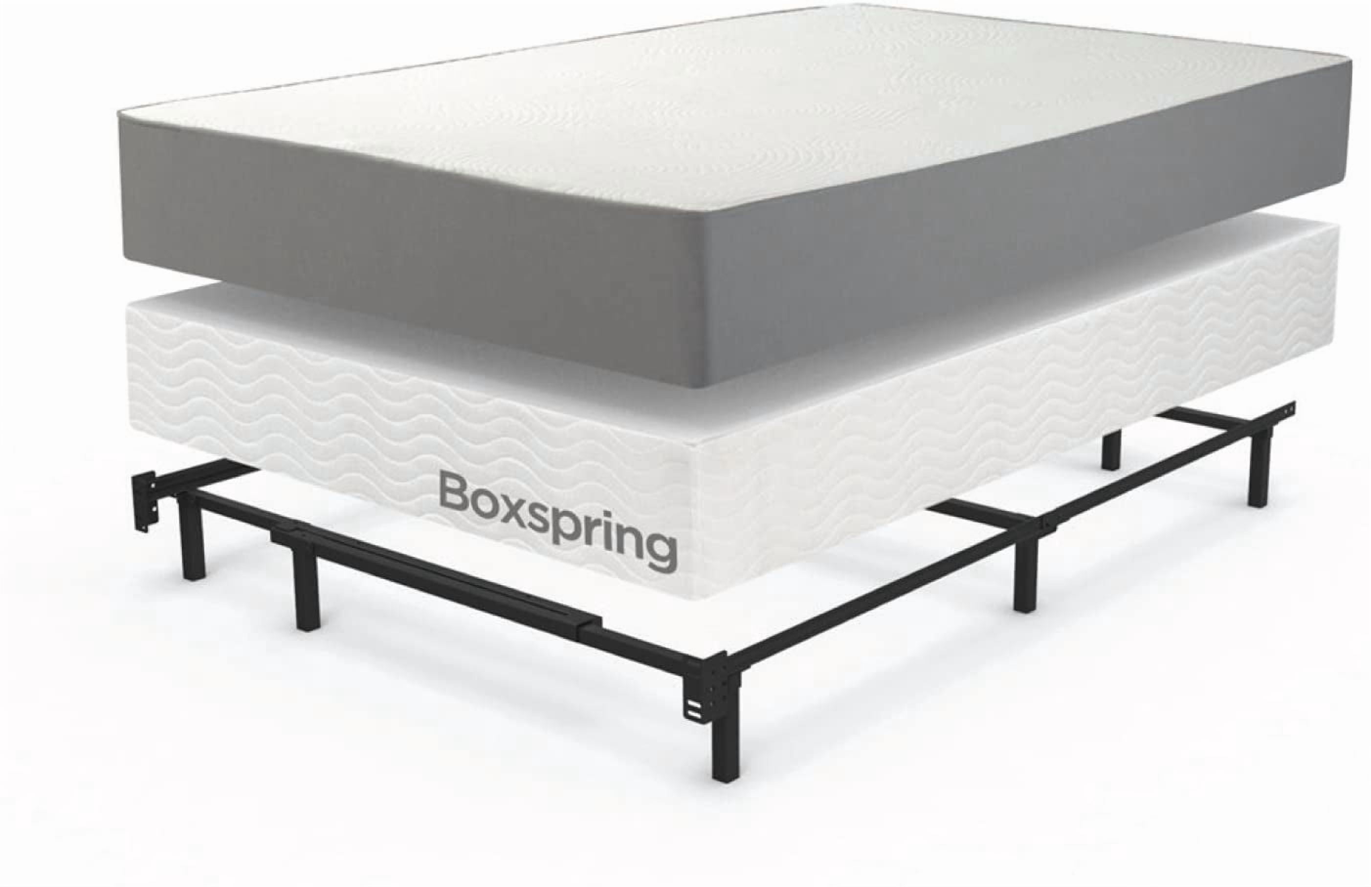 Cadre de lit en métal Zinus Compack, simple, 7 po, structure robuste en acier, supports de tête de lit inclus