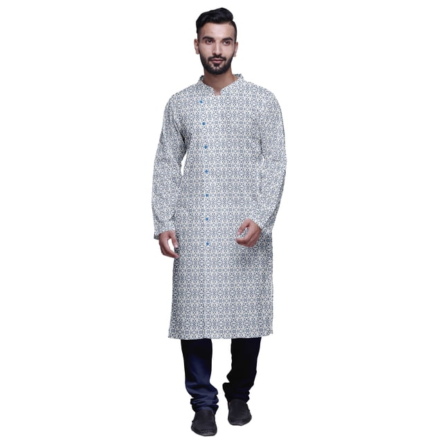 Atasi Kurta Pyjama de Fête pour Hommes Col Mandarin Manches Longues Kurta Pyjama Ethnique