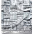 thumbnail image 1 of Soimoi White Modal Satin Fabric Geometric African Print Sewing Fabric Yard 42 Inch Wide, 1 of 3