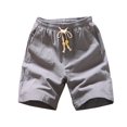 thumbnail image 2 of Styesk Mens Shorts Man Solid-Color Casual Pocket Cotton-Linen Drawstring Elastic-Waist Half Shorts Pants, 2 of 5