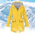thumbnail image 2 of Imperméable pour Femmes, Vestes de Pluie à Rayures Pures Doublées, Imperméables, Extérieur, Grande Taille, à Capuche, Légères, 2 of 6