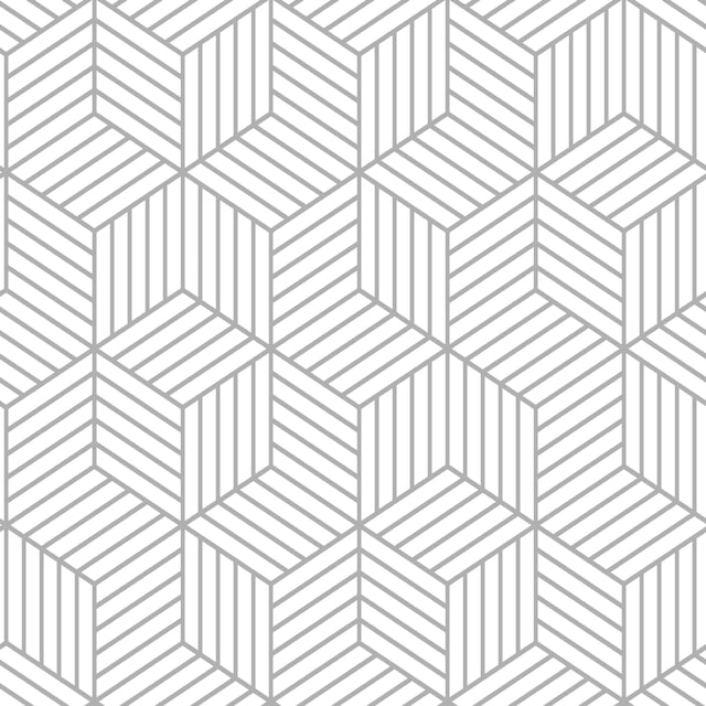 RoomMates Striped Hexagon Grey Peel and Stick Wallpaper, Adults