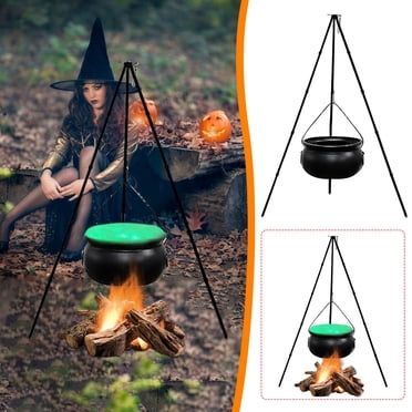 TopLLC Halloween Decorations Outdoor - Large Cauldron Halloween Decor On Tripod With Lights - Plastic Cauldron Witch Halloween Decorations For Porch Yard on Clearance