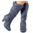 thumbnail image 3 of B91xZ Womens Boots Fall Knee High Pull on Fall Weather Winter Boots,Gray 8.5, 3 of 4