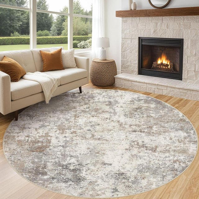 x Area Rug Living Room Rugs Washable Neutral Modern Abstract Soft Thin Large Rug Indoor Floor No Slip Rug Carpet for Bedroom Under Dining Table Home Office Decor Grey