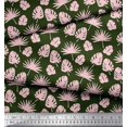 thumbnail image 3 of Soimoi Green Rayon Fabric Palm & Monstera Leaves Print Fabric by The Yard 42 Inch Wide, 3 of 3