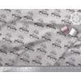 thumbnail image 3 of Soimoi Gray Silk Fabric I Love London Text Print Sewing Fabric Yard 42 Inch Wide, 3 of 5