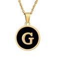thumbnail image 1 of Colliers, Collier Lettre Coquille Mignonne pour Filles, Pendentifs Pièce pour Filles en Acier Inoxydable Colliers Initiale pour Femmes Bijoux Rond, 1 of 8