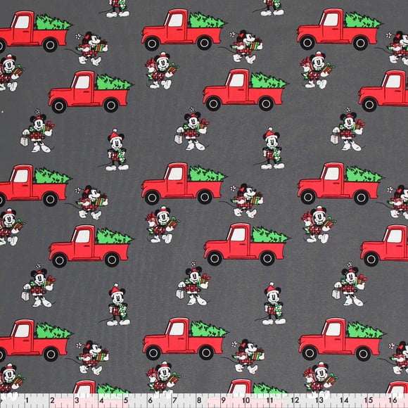 FABRIC CREATIONS Mickey Mouse Red Truck Cotton Fabric by the Metre 114 cm (44.9 in) (45")