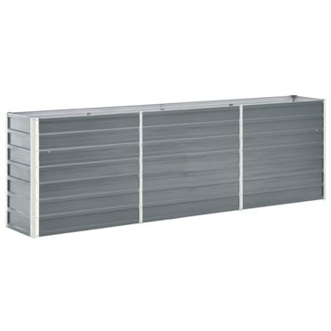 vidaXL Jardinière Surélevée de Jardin en Acier Galvanisé 240x40x77 cm Gris