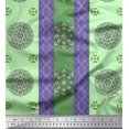 thumbnail image 2 of Soimoi polyester Crepe Fabric Stripe & Mandala Decorative Print Fabric by Yard 52 Inch Wide, 2 of 3