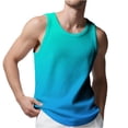 thumbnail image 3 of Sentmoon Mens Tank Tops Workout Summer Sleeveless Crew Neck Muscle Shirts for Men Gradient Color Loose Fit Compression Undershirts for Men Hawaiian for Summer Beach Days Dark Blue XXXXL, 3 of 8