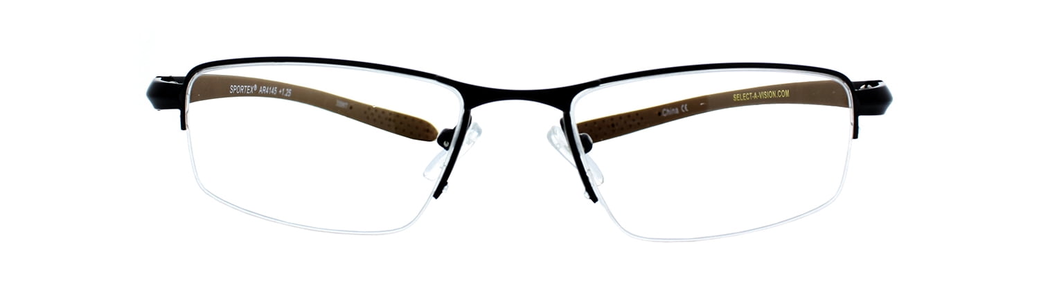 Select-A-Vision Men's Sportex Ar4145 Brown Rimless Reading Glasses, 30.8 mm + 2.5